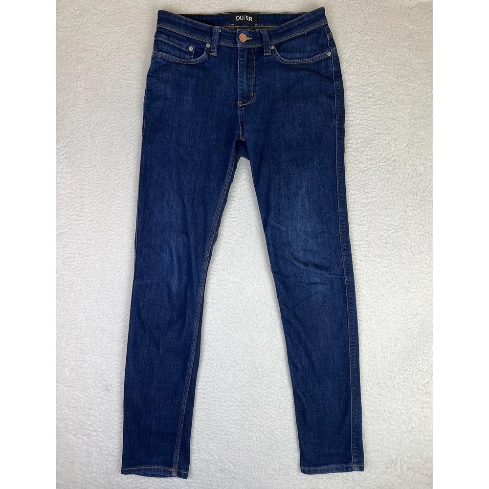 DU/ER L2X Slim Fit Jeans Mens 31x34 Blue Stretch Tapered Denim Dark Wash
